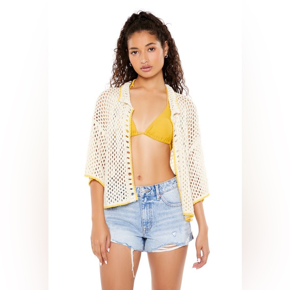 Forever 21 Crochet Sweater-Knit Shirt - Small - NWT